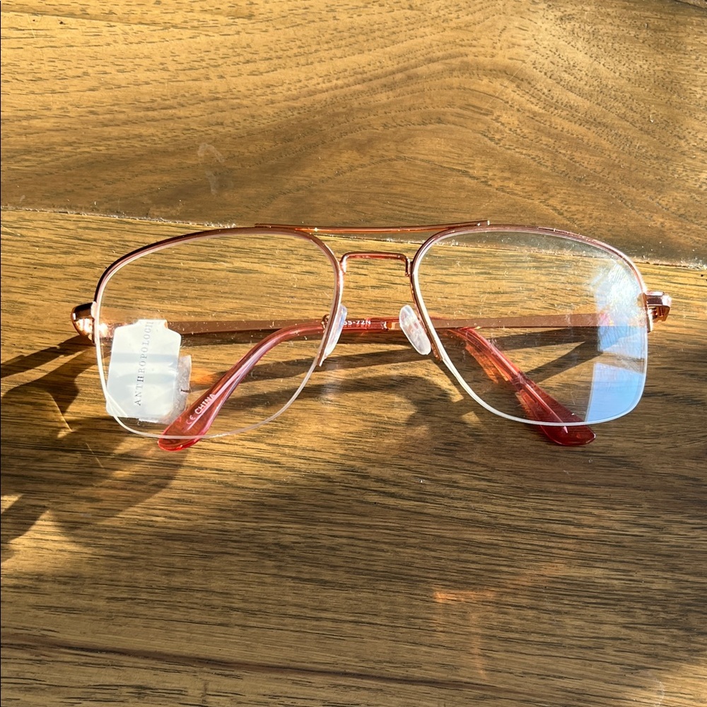 Anthropologie Rose Gold Aviator Glasses